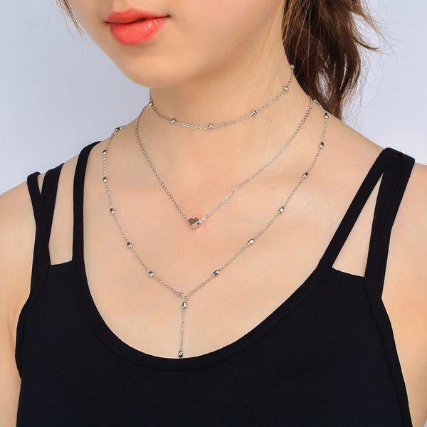 european and american fashion multi-storey street snecklace set with peach pearl pendant necklace, Silver
european and american fashion multi-storey street snecklace set with peach pearl pendant necklace, Silver