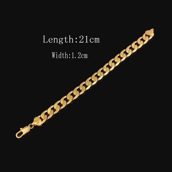 18 k 22 k 24 thai baht fine gold filled 12 mm cuban (curb) link chain bracelet -china lifetime warranty, Black
18 k 22 k 24 thai baht fine gold filled 12 mm cuban (curb) link chain bracelet -china lifetime warranty, Black