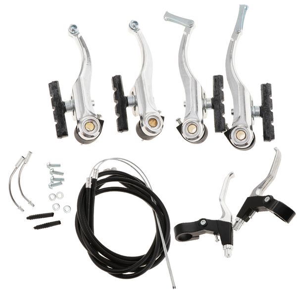 mtb mountain bike front rear v-brake pair set for two wheels & 1 pair brake levers
mtb mountain bike front rear v-brake pair set for two wheels & 1 pair brake levers