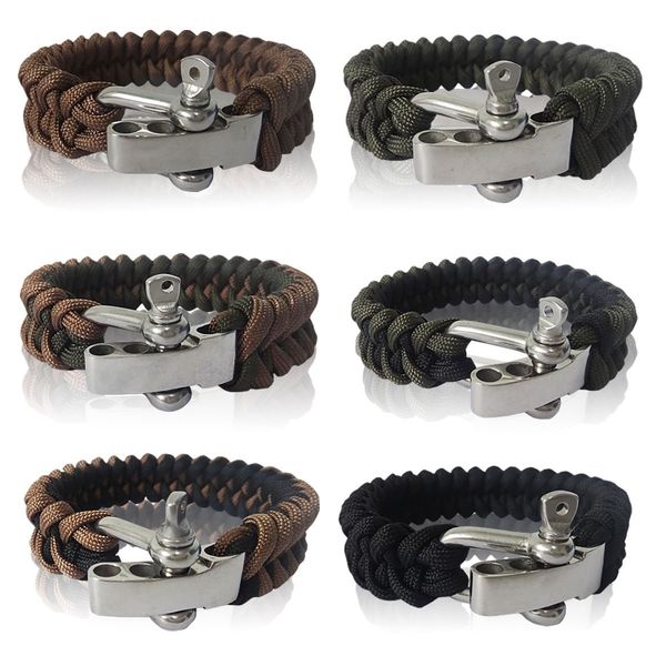 yougle survival adjustable 550 paracord bracelet parachute cord wrist band with stainless steel bow shackle buckle
yougle survival adjustable 550 paracord bracelet parachute cord wrist band with stainless steel bow shackle buckle