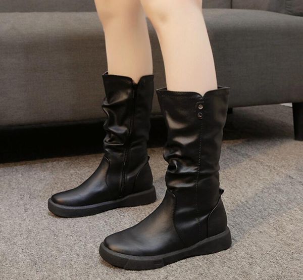 star warm mid-leg boot women's boots british fashion boots round toe mid-heel flat side zipper martin boots, Black
star warm mid-leg boot women's boots british fashion boots round toe mid-heel flat side zipper martin boots, Black