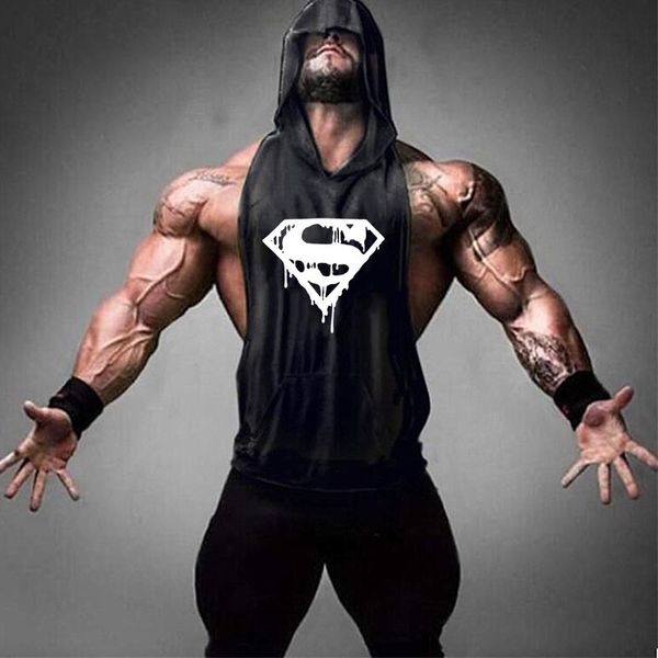 2019 summer new bodybuilding men's sleeveless shirt gym training running hooded vest sports casual stitching vest hero logo, Black;blue
2019 summer new bodybuilding men's sleeveless shirt gym training running hooded vest sports casual stitching vest hero logo, Black;blue
