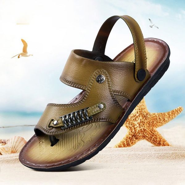 leather sandals men summer non-slip breathable casual beach shoes men open-toe flip flops mans footwear fashion slippers, Black
leather sandals men summer non-slip breathable casual beach shoes men open-toe flip flops mans footwear fashion slippers, Black