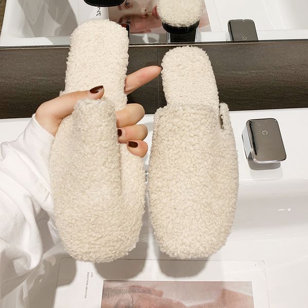 cute plush indoor women's slippers zapatos de mujer casual solid color half baotou short plush slippers flat for women, Black
cute plush indoor women's slippers zapatos de mujer casual solid color half baotou short plush slippers flat for women, Black