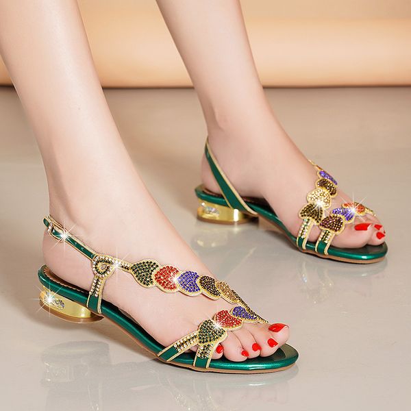 green color heart design rhinestone sandals low heel sandals bohemian ladies flat shoes beach shoes h20605-14, Black
green color heart design rhinestone sandals low heel sandals bohemian ladies flat shoes beach shoes h20605-14, Black