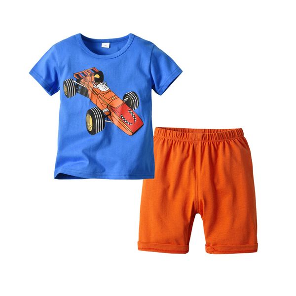 new children's set boys cotton cartoon car print short sleeve t modal casual pants children's wear set, White
new children's set boys cotton cartoon car print short sleeve t modal casual pants children's wear set, White