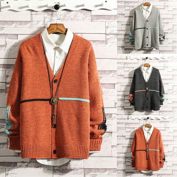 2019 new men's autumn and winter new solid color casual fashion cardigan sweater coat luxury, White;black
2019 new men's autumn and winter new solid color casual fashion cardigan sweater coat luxury, White;black