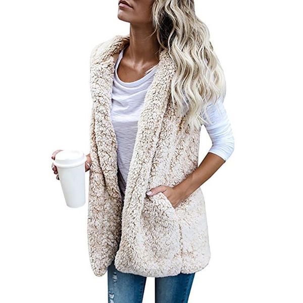 wepbel spring plus size sleeveless plush vest women fashion casual keep warm lithe soft solid hooded pocket vest coat, Black;white
wepbel spring plus size sleeveless plush vest women fashion casual keep warm lithe soft solid hooded pocket vest coat, Black;white