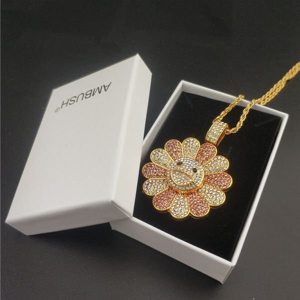 2019 ambush ins popular hiphop streetwear iced out rotatable takashi murakami sunflower pendant necklace jewelry, Silver
2019 ambush ins popular hiphop streetwear iced out rotatable takashi murakami sunflower pendant necklace jewelry, Silver