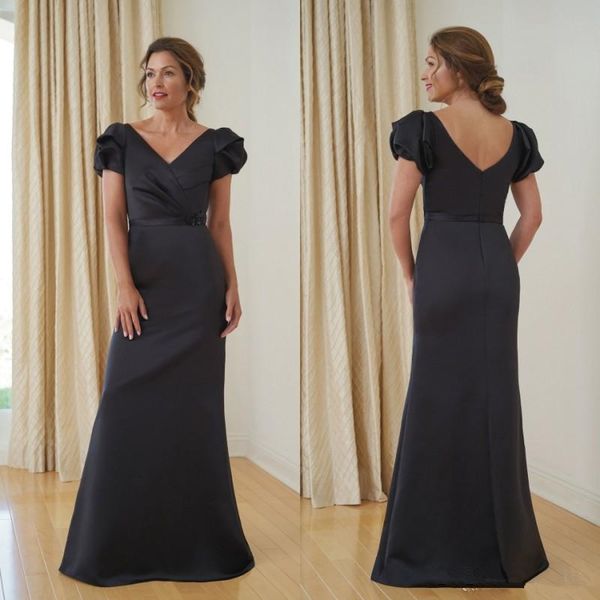 2019 new long black mother of the bride dresses v neck short sleeve floor length mermaid mother of groom suit evening party gowns, Black;red
2019 new long black mother of the bride dresses v neck short sleeve floor length mermaid mother of groom suit evening party gowns, Black;red