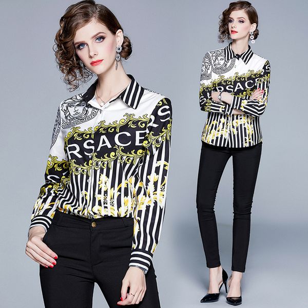elegant lapel neck women shirts long sleeve 2020 spring runway luxury vintage print collar ladies casual office blouses neck button slim top, White
elegant lapel neck women shirts long sleeve 2020 spring runway luxury vintage print collar ladies casual office blouses neck button slim top, White