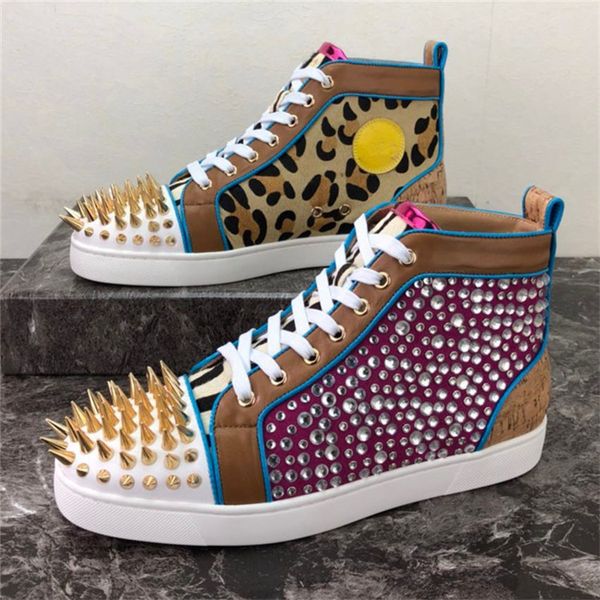 2019 men women casual shoes designer red bottom studded spikes fashion insider sneakers black red white leather high boots size34-48 01
2019 men women casual shoes designer red bottom studded spikes fashion insider sneakers black red white leather high boots size34-48 01