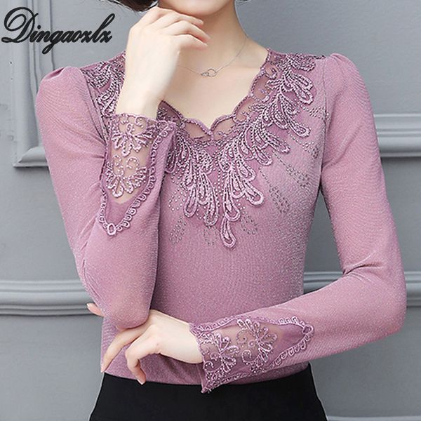 dingaozlz l-5xl 2019 new lace v-collar plus size shirt fashion women clothing patchwork long sleeve diamond mesh blouse, White
dingaozlz l-5xl 2019 new lace v-collar plus size shirt fashion women clothing patchwork long sleeve diamond mesh blouse, White