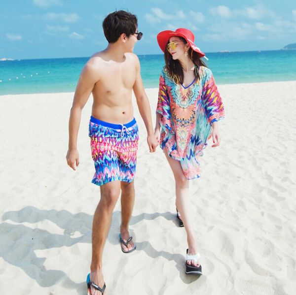 couples swimwear women print swimsuit with cover up men beach shorts trunks lover's beach wear bathing suits
couples swimwear women print swimsuit with cover up men beach shorts trunks lover's beach wear bathing suits