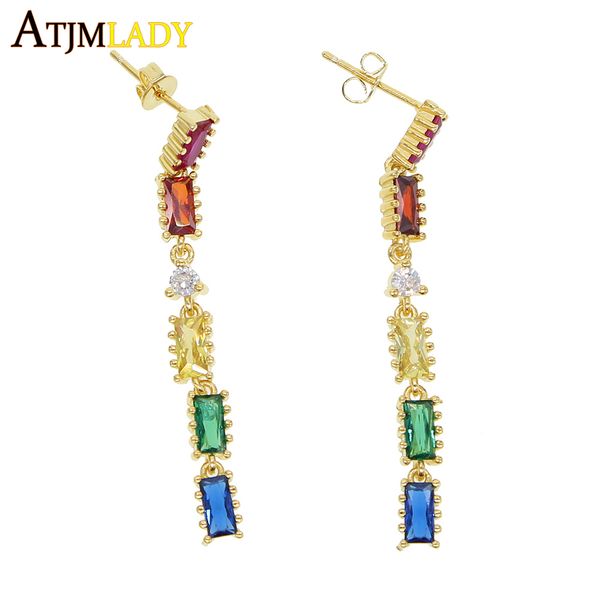 multi colored baguette rainbow cz drop charm dangle earring for lady women 2019 luxury stunning stack elegance long jewelry, Silver
multi colored baguette rainbow cz drop charm dangle earring for lady women 2019 luxury stunning stack elegance long jewelry, Silver
