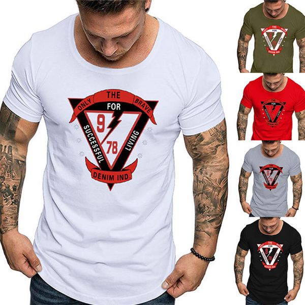 Summer Triangle O-Neck Mens Tshirts Short Sleeve Print Mens Tops Fashion Slim Mens Clothing 
Summer Triangle O-Neck Mens Tshirts Short Sleeve Print Mens Tops Fashion Slim Mens Clothing