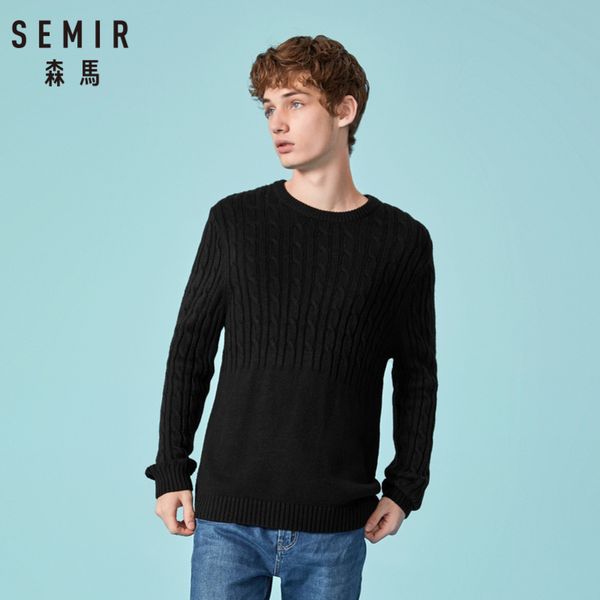 semir men wool blend cable knit sweater men's pullover sweater ribbing at crewneck cuff and hem in casual style for winter, White;black
semir men wool blend cable knit sweater men's pullover sweater ribbing at crewneck cuff and hem in casual style for winter, White;black