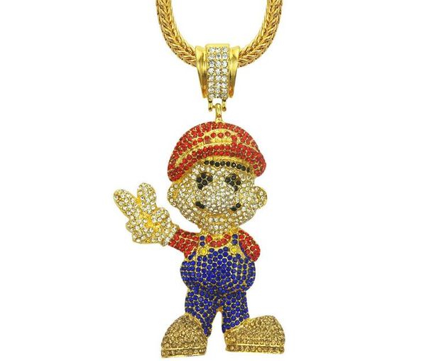 3d мультипликационный персонаж игры theme hip hop из нержавеющей стали серебра золота rhinestone iced out подвеска цепи ожерелье ювелирные и, Silver 
3d мультипликационный персонаж игры theme hip hop из нержавеющей стали серебра золота rhinestone iced out подвеска цепи ожерелье ювелирные и, Silver