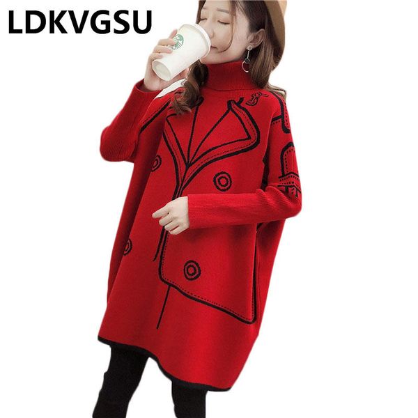 2018 autumn winter new korean female cloak sweater loose large size high collar knit pullover sweater red black bat shirt is910, White;black
2018 autumn winter new korean female cloak sweater loose large size high collar knit pullover sweater red black bat shirt is910, White;black