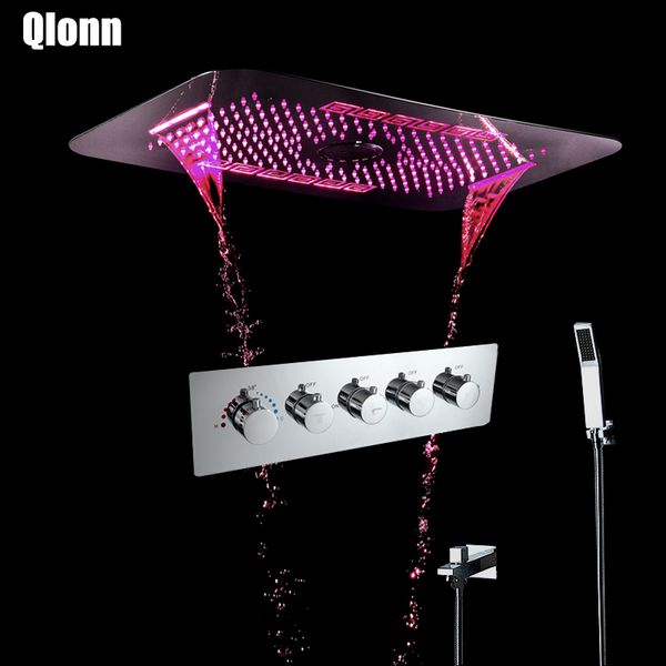 710 * 430мм ванной led 64 цветов 5 функция кран set потолочное showerhead термостатический клапан дождя водопад массаж душ
710 * 430мм ванной led 64 цветов 5 функция кран set потолочное showerhead термостатический клапан дождя водопад массаж душ
