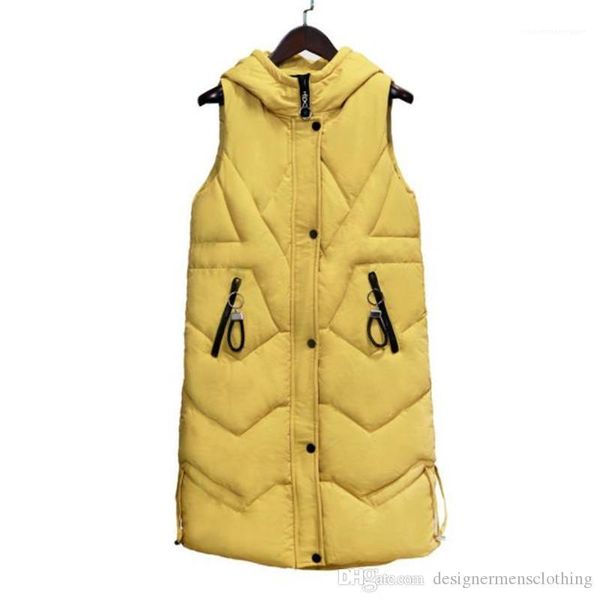 down vest winter sleeveless solid color long hooded womens coats casual ladies loose outerwear thick designer women, Black;white
down vest winter sleeveless solid color long hooded womens coats casual ladies loose outerwear thick designer women, Black;white