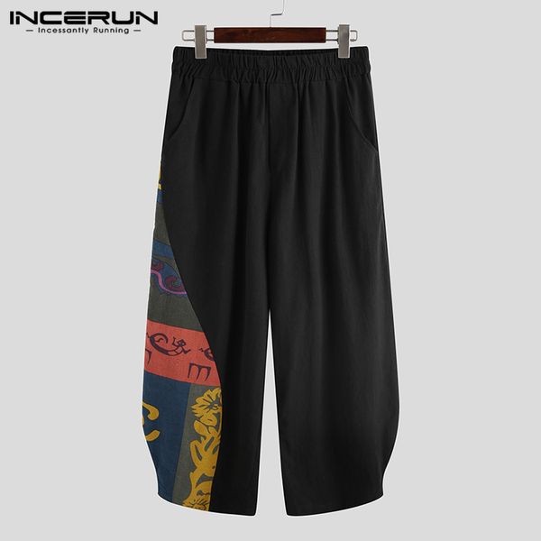 incerun streetwear men wide leg pants patchwork cotton 2020 joggers trousers men loose vintage elastic waist harem pants s-5xl, Black
incerun streetwear men wide leg pants patchwork cotton 2020 joggers trousers men loose vintage elastic waist harem pants s-5xl, Black