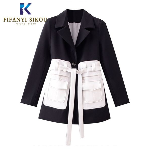 black blazer women blazers jacket fashion patchwork design long sleeve suit jackets lady office casual blazer coat, White;black
black blazer women blazers jacket fashion patchwork design long sleeve suit jackets lady office casual blazer coat, White;black
