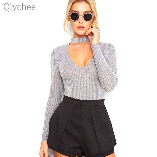 women's jumpsuits & rompers qlychee choker high neck plunge v women long sleeve autumn spring bodysuits playsuits, Black;white
women's jumpsuits & rompers qlychee choker high neck plunge v women long sleeve autumn spring bodysuits playsuits, Black;white