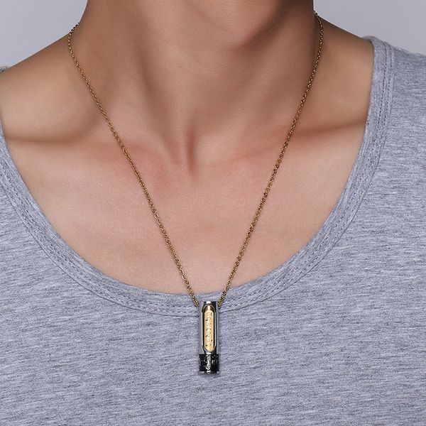 men buddhism six words mantra pendant necklace stainless steel detachable sanskrit amulet mens jewelry kolye collane, Silver
men buddhism six words mantra pendant necklace stainless steel detachable sanskrit amulet mens jewelry kolye collane, Silver