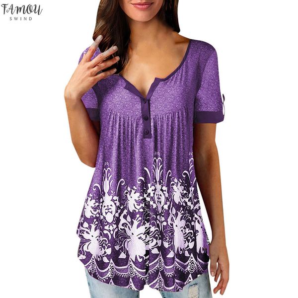 women shirts button flower short sleeve purple loose v collar trend elegant noble simple summer blouse shirts, White
women shirts button flower short sleeve purple loose v collar trend elegant noble simple summer blouse shirts, White