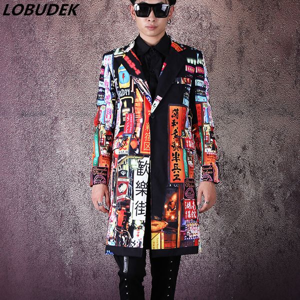 male rock singer stage clothes personality pattern printed casual blazer long coat hip hop dancer costume nightclub bar overcoat, White;black
male rock singer stage clothes personality pattern printed casual blazer long coat hip hop dancer costume nightclub bar overcoat, White;black