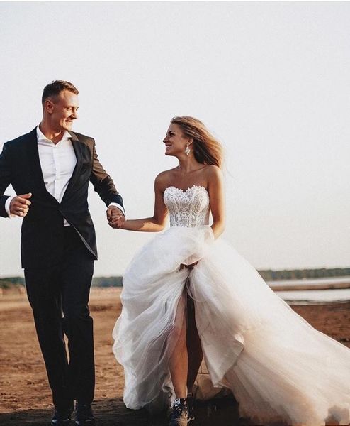 2019 rustic wedding dresses sweetheart lace appliques romantic tulle a-line bridal gowns boho beach wedding vestidos de novia, White
2019 rustic wedding dresses sweetheart lace appliques romantic tulle a-line bridal gowns boho beach wedding vestidos de novia, White