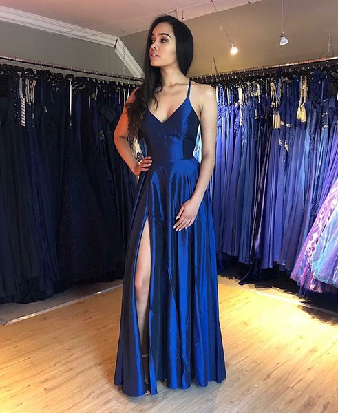 women's a-line long blue v-neck spaghetti straps evening dresses with slit robe de soiree floor length custom made zipper back party go, Black;red
women's a-line long blue v-neck spaghetti straps evening dresses with slit robe de soiree floor length custom made zipper back party go, Black;red