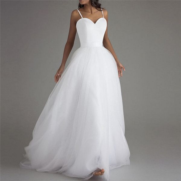 new spaghetti strap beach for wedding dresses vestido noiva praia simple white tulle casamento sashes bridal gown custom made
new spaghetti strap beach for wedding dresses vestido noiva praia simple white tulle casamento sashes bridal gown custom made
