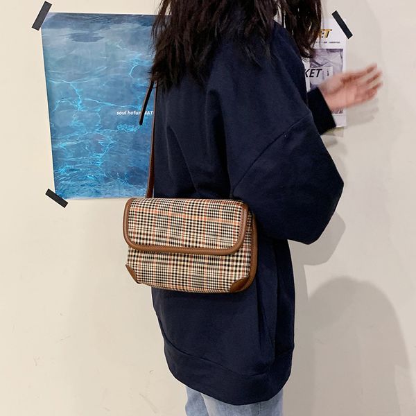 classica plaid handbag shoulder bag pu leather crossbody bag tote messenger plaid checkerboard fake