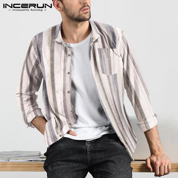 incerun autumn casual men stripe long sleeve lapel shirt fashion literary small fresh cotton linen button mens blouse streetwear, White;black
incerun autumn casual men stripe long sleeve lapel shirt fashion literary small fresh cotton linen button mens blouse streetwear, White;black