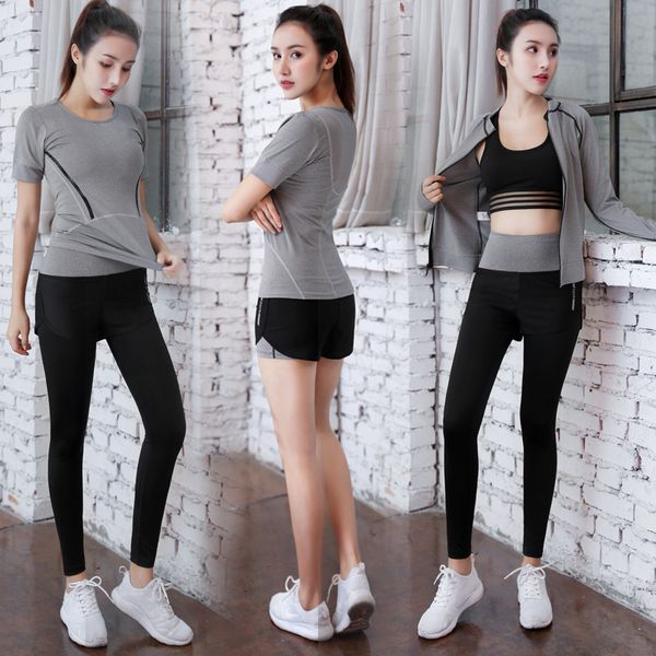 new lady suit female vertical collar zipper cardigan breathable gym five-piece wear five-piece gym suit, White
new lady suit female vertical collar zipper cardigan breathable gym five-piece wear five-piece gym suit, White