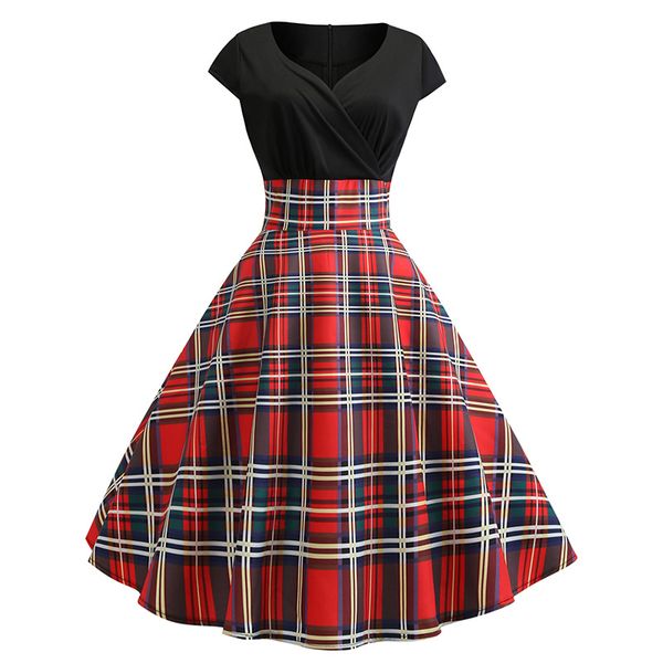 robe midi 50s summer dress v neck short sleeve retro women 60s vintage pin-up dresses plaid print rockabilly party dress swing, Black;gray
robe midi 50s summer dress v neck short sleeve retro women 60s vintage pin-up dresses plaid print rockabilly party dress swing, Black;gray