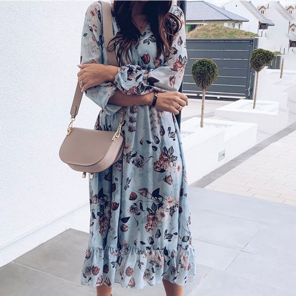 2020 new arrival bohemia ruffles skirts women vintage floral print casual dress blue long sleeve dress summer holiday party, Black;gray
2020 new arrival bohemia ruffles skirts women vintage floral print casual dress blue long sleeve dress summer holiday party, Black;gray