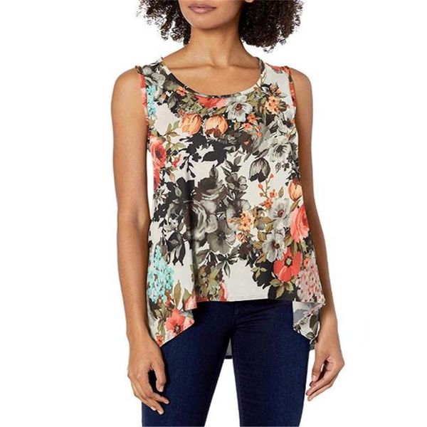 fashion women vintage leisure loose floral printed for plus size round neck sleeveless women's and blouses, White
fashion women vintage leisure loose floral printed for plus size round neck sleeveless women's and blouses, White