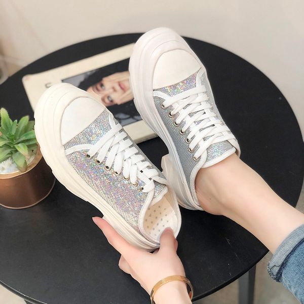bling sequins small white shoes women 2020 spring new thick bottom increased casual shoes ladies vulcanized slippers, Black
bling sequins small white shoes women 2020 spring new thick bottom increased casual shoes ladies vulcanized slippers, Black
