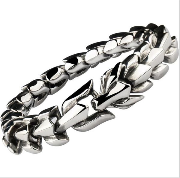 retro ancient dragon scales titanium steel bracelet heavy thick link chain bracelets stainless steel domineering men bangle, Black
retro ancient dragon scales titanium steel bracelet heavy thick link chain bracelets stainless steel domineering men bangle, Black
