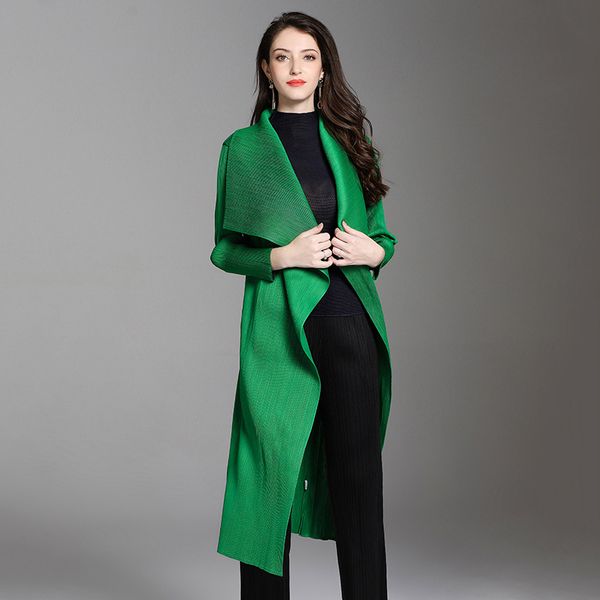 solid pleated large front collar trench coat outwear open front long sleeve lapel long coat ladies soft wear women's windbreaker, Tan;black
solid pleated large front collar trench coat outwear open front long sleeve lapel long coat ladies soft wear women's windbreaker, Tan;black