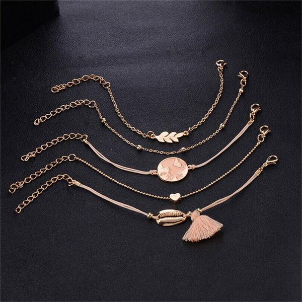 5pcs new fashion women boho heart map shell tassel bracelet bangle jewelry for women, Black
5pcs new fashion women boho heart map shell tassel bracelet bangle jewelry for women, Black