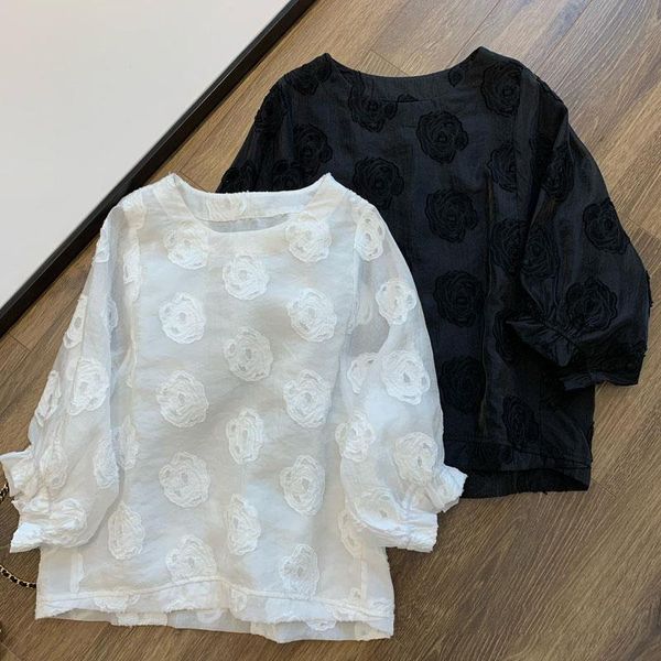 women shirt spring / summer 2020 new women three-dimensional flower women's shirts, White
women shirt spring / summer 2020 new women three-dimensional flower women's shirts, White