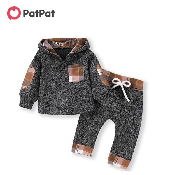 patpat 2020 new autumn winter cotton newborn casual plaid stitching hooded long-sleeved shirt pants suit for baby crawling suit t200706, White
patpat 2020 new autumn winter cotton newborn casual plaid stitching hooded long-sleeved shirt pants suit for baby crawling suit t200706, White