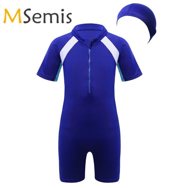 kids boys girls one-piece short sleeves zippered swimsuit swimwear bathing suit rash guard with swimming cap
kids boys girls one-piece short sleeves zippered swimsuit swimwear bathing suit rash guard with swimming cap