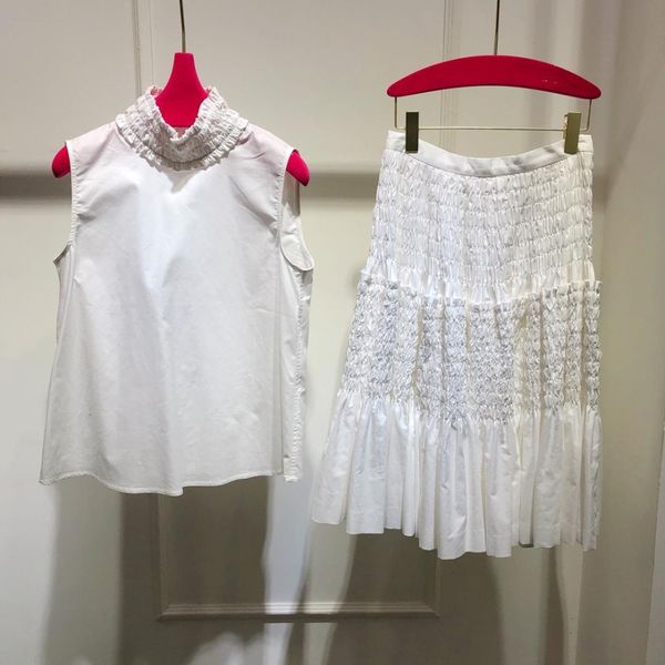 2019 ladies fashion suit sleeveless white blouse + female pleated skirt 2 sets 0416
2019 ladies fashion suit sleeveless white blouse + female pleated skirt 2 sets 0416
