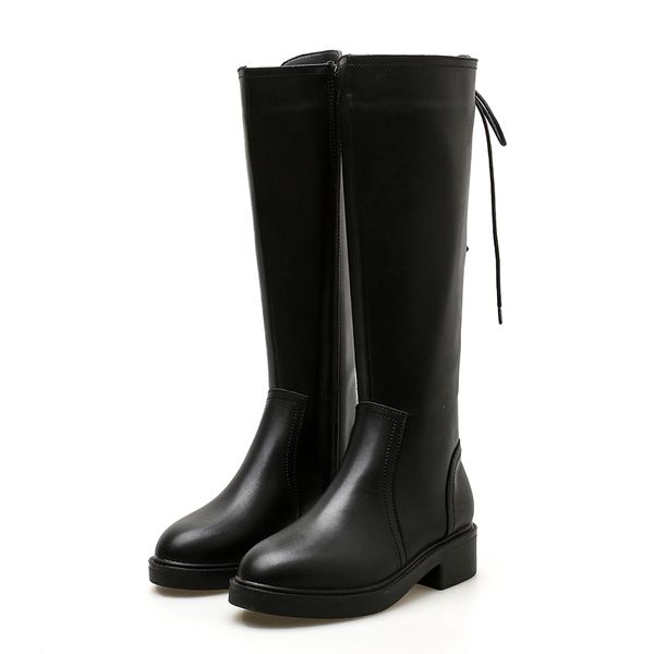 autumn winter news women knee-high boots round toe platform square heels lace-up zipper gothic female boots, Black
autumn winter news women knee-high boots round toe platform square heels lace-up zipper gothic female boots, Black