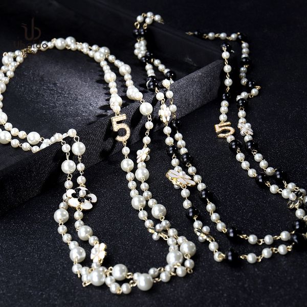 fashion luxury designer classic flower elegant bright pearl multi layer long winter sweater statement necklace for woman, Black
fashion luxury designer classic flower elegant bright pearl multi layer long winter sweater statement necklace for woman, Black